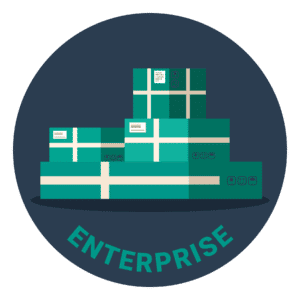 Four green boxes stacked on each other, with the word "Enterprise" under it