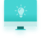 Illustration of a computer screen with a lightbulb on it